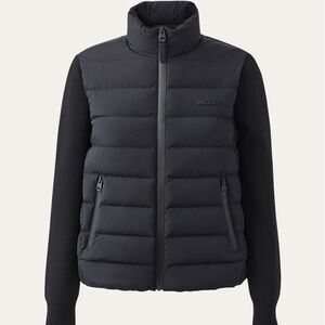 Mackage Women's Black Quilted Hybrid Puffer Jacket